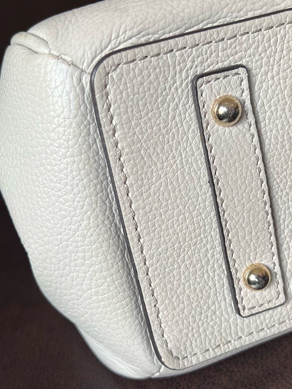 Y2K Dooney & Bourke Off-White Pebbled Leather Satchel Top Handle Bag - Picture 4 of 14